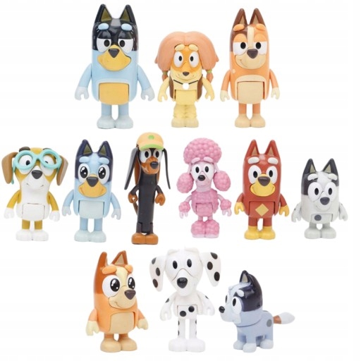 

12 Sztuk Figurki Bluey i Bingo rodzina przyjaciele