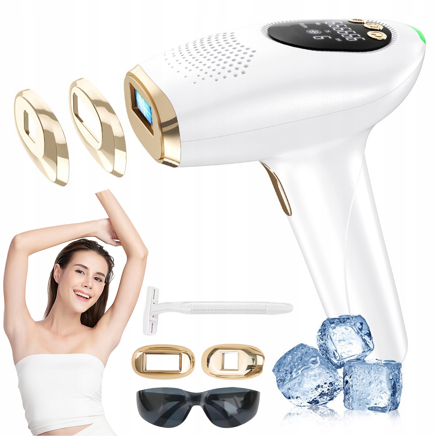 Ipl epilátor Bezbolestný Pro Odstranění Chloupků Na 9 Úrovních Z Chlazení