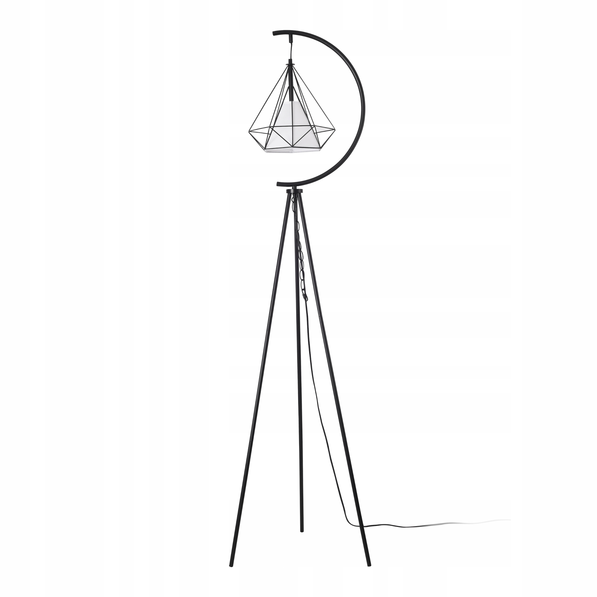 Podlahová lampa Austell kovová 171 cm černá/bílá