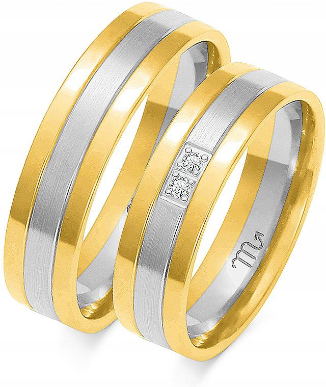 Zlatý prsten moderní svatba 14K 585 vel. 29 30 31, originální s gravírováním