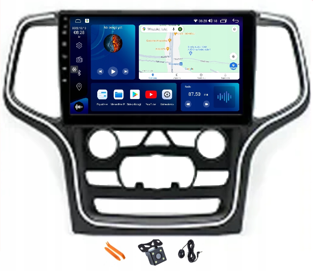 Rádio Android Gps Lte Qled 2K CarPlay 128GB pro Jeep Grand Cherokee 4 WK2 (2013-2020)