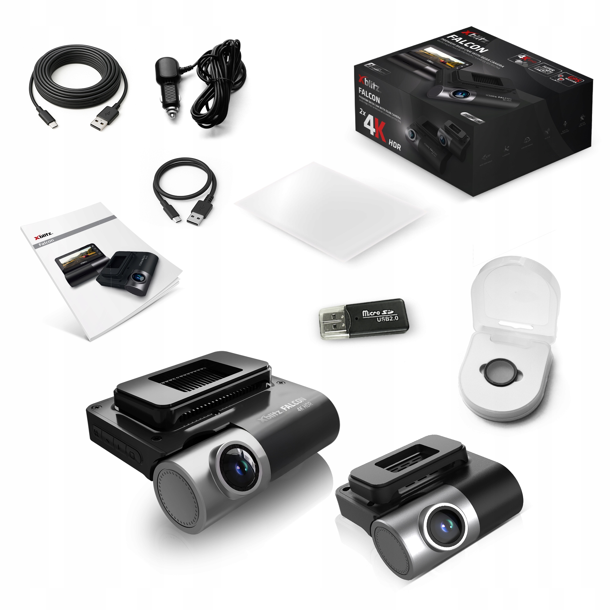 Xblitz Falcon prémiový videorekordér s spätnou kamerou Sony Starvis 2 Hdr