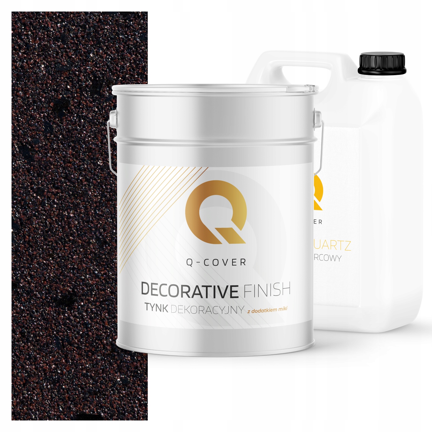 Dekorativní Omítka Sada Na 3,5 m2 Tmavě Hnědá S Černou Mikou Půda D825