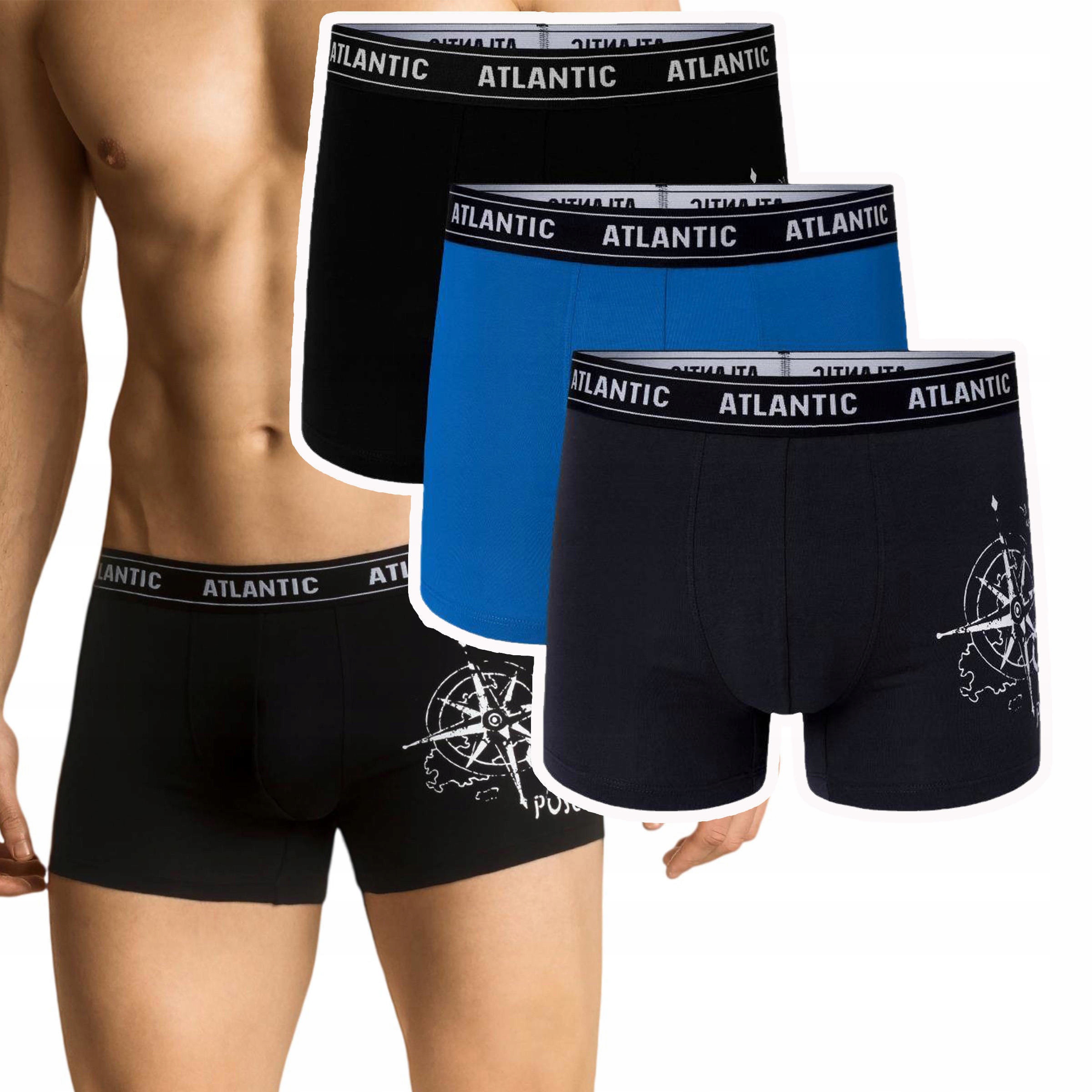 Pánské šortky Atlantic 3MH043 spodní prádlo boxerky cotton stretch 3PAK XXL