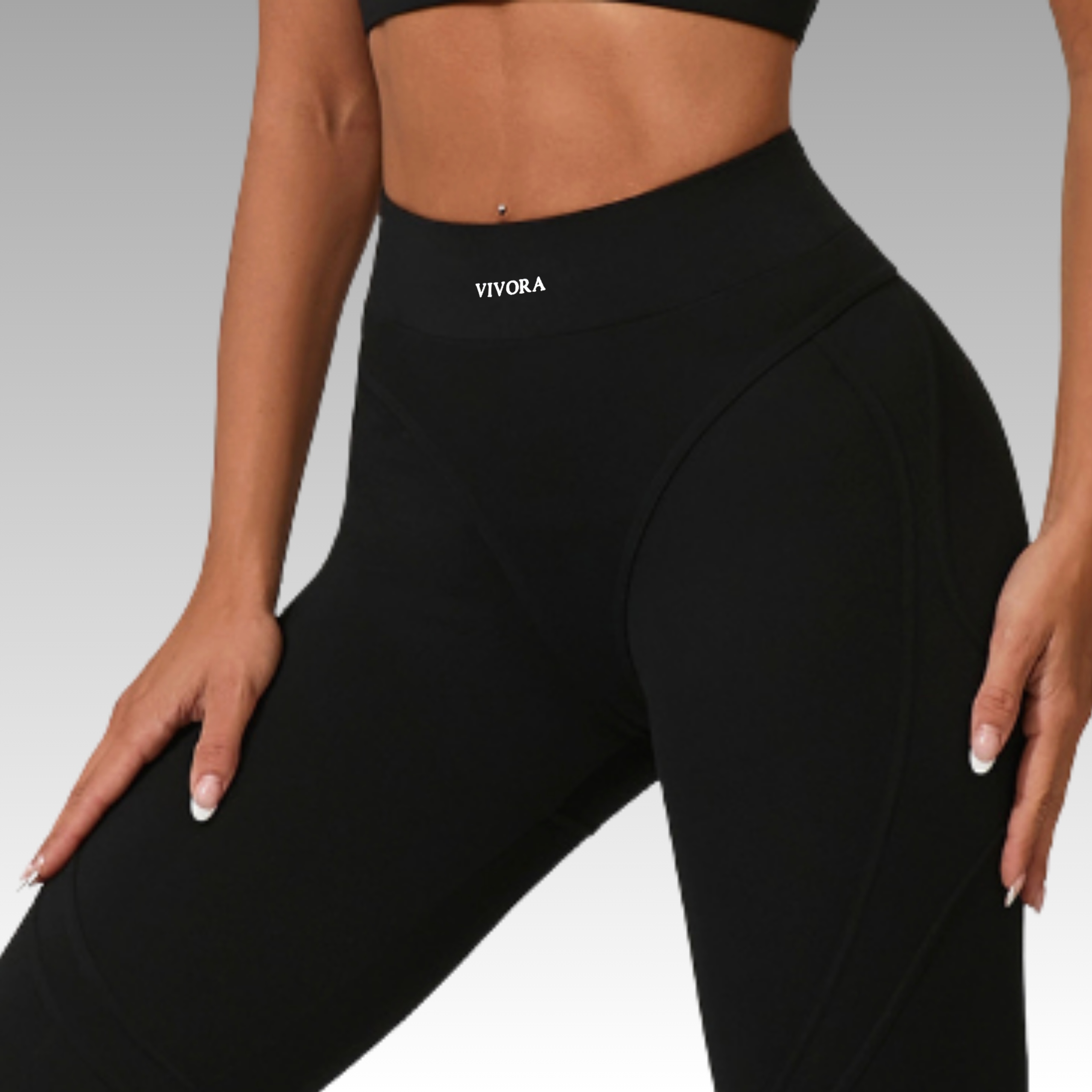 VIVORA CONTOURLIFT LEGGINSY DAMSKIE SPORTOWE PUSH UP MODELUJĄCE Czarny S Stan opakowania oryginalne