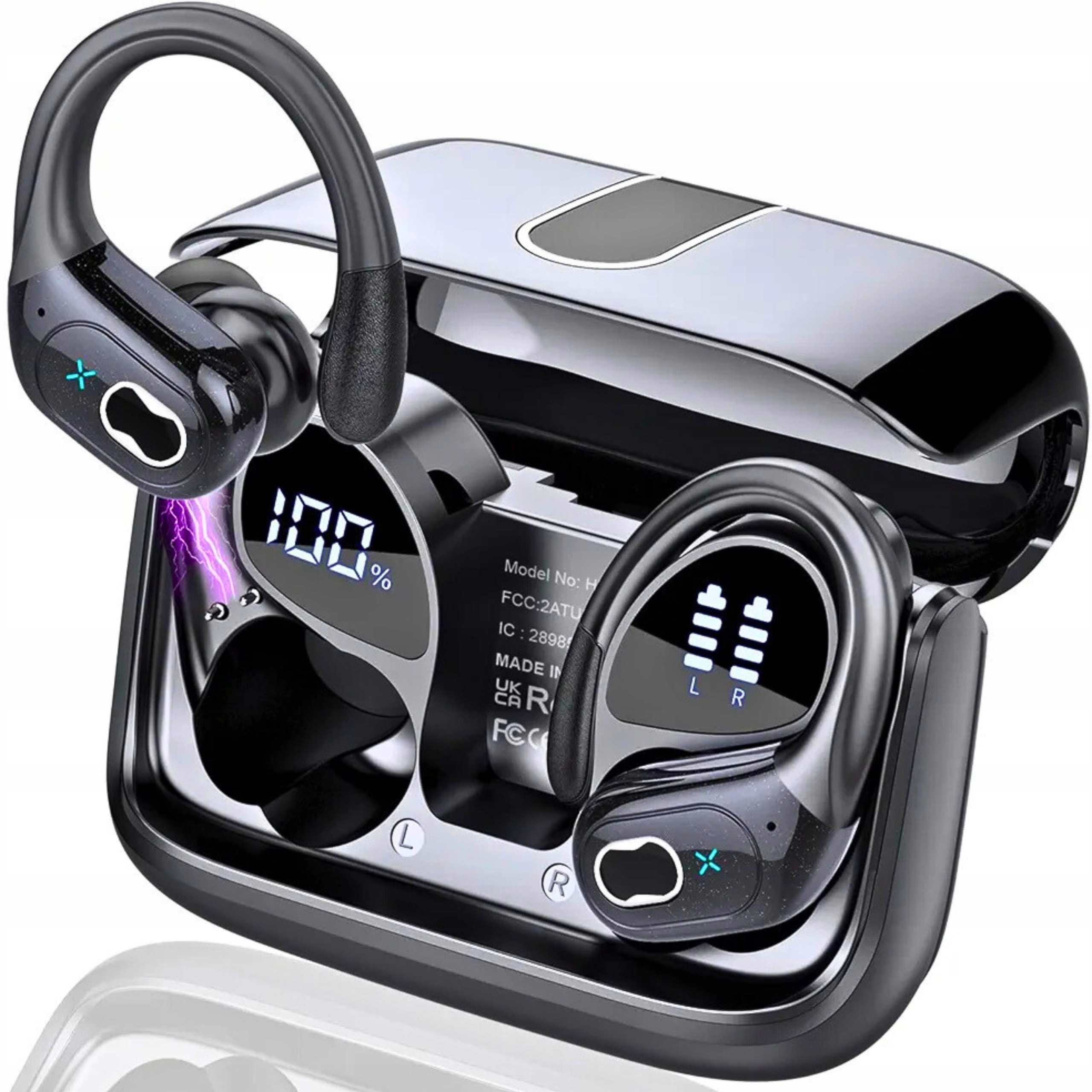 Słuchawki bezprzewodowe bluetooth 5.3 zauszne dokanałowe elonix stereo