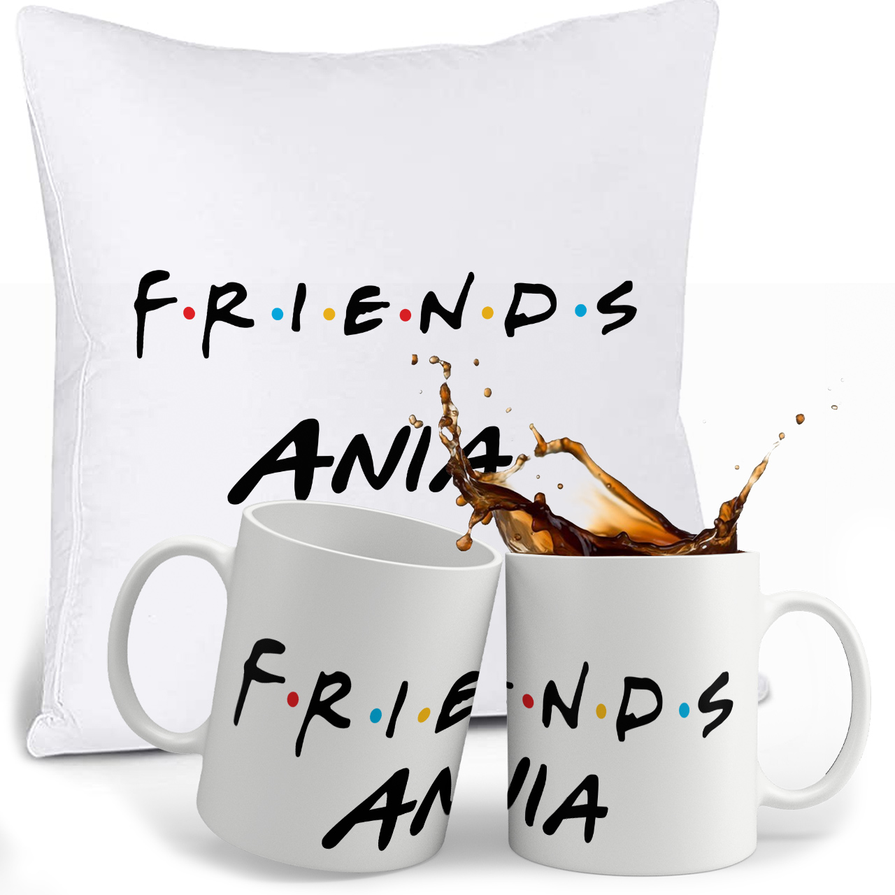

Zestaw Friends Przyjaciele Kubek Poduszka Imie