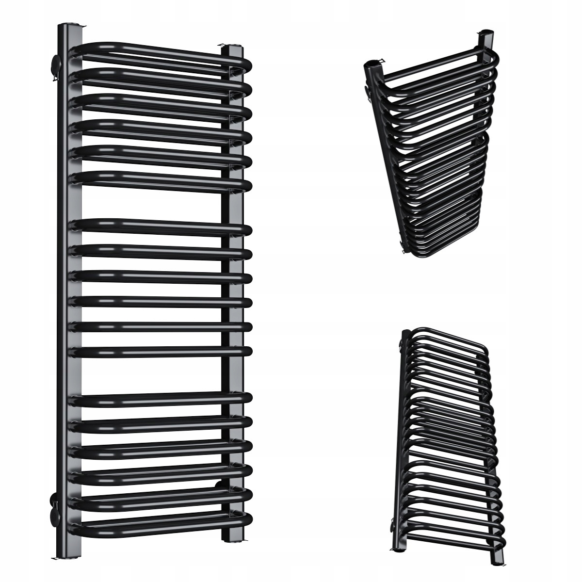 Koupelnový Radiátor Vertikální Double 720/500 Černý Lesk