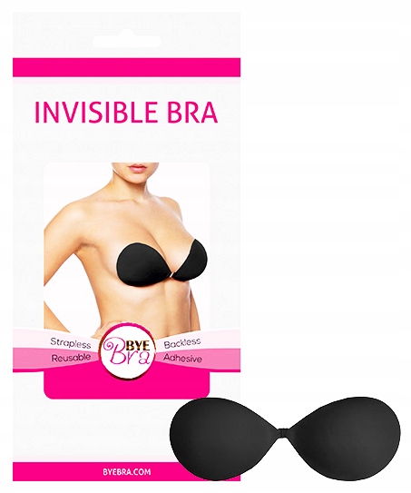 

Bye Bra Invisible Bra Czarny Miseczka A - Niewidzi