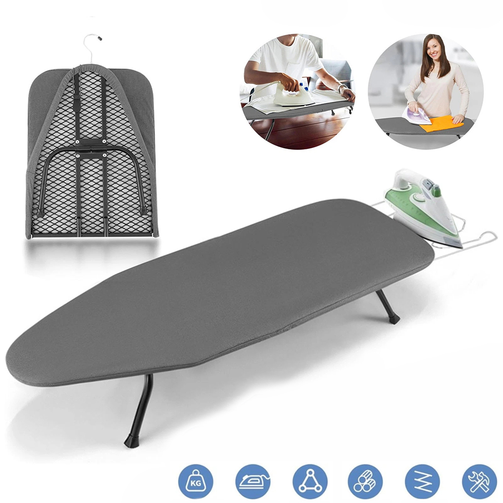Žehlicí Prkno Skládací Ochrana Oblečení Věšák Na Žehličku Šedý