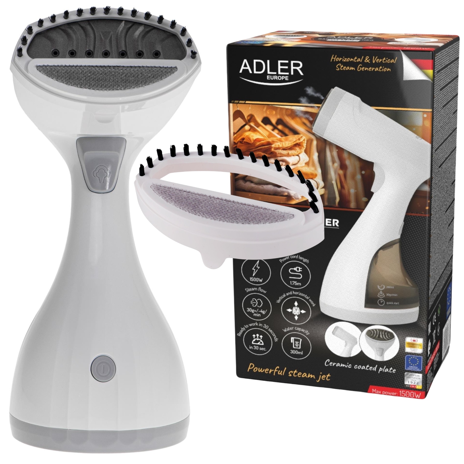 Parownica do ubrań Adler Ad 5042 1500W szybkie nagrzewanie 30s