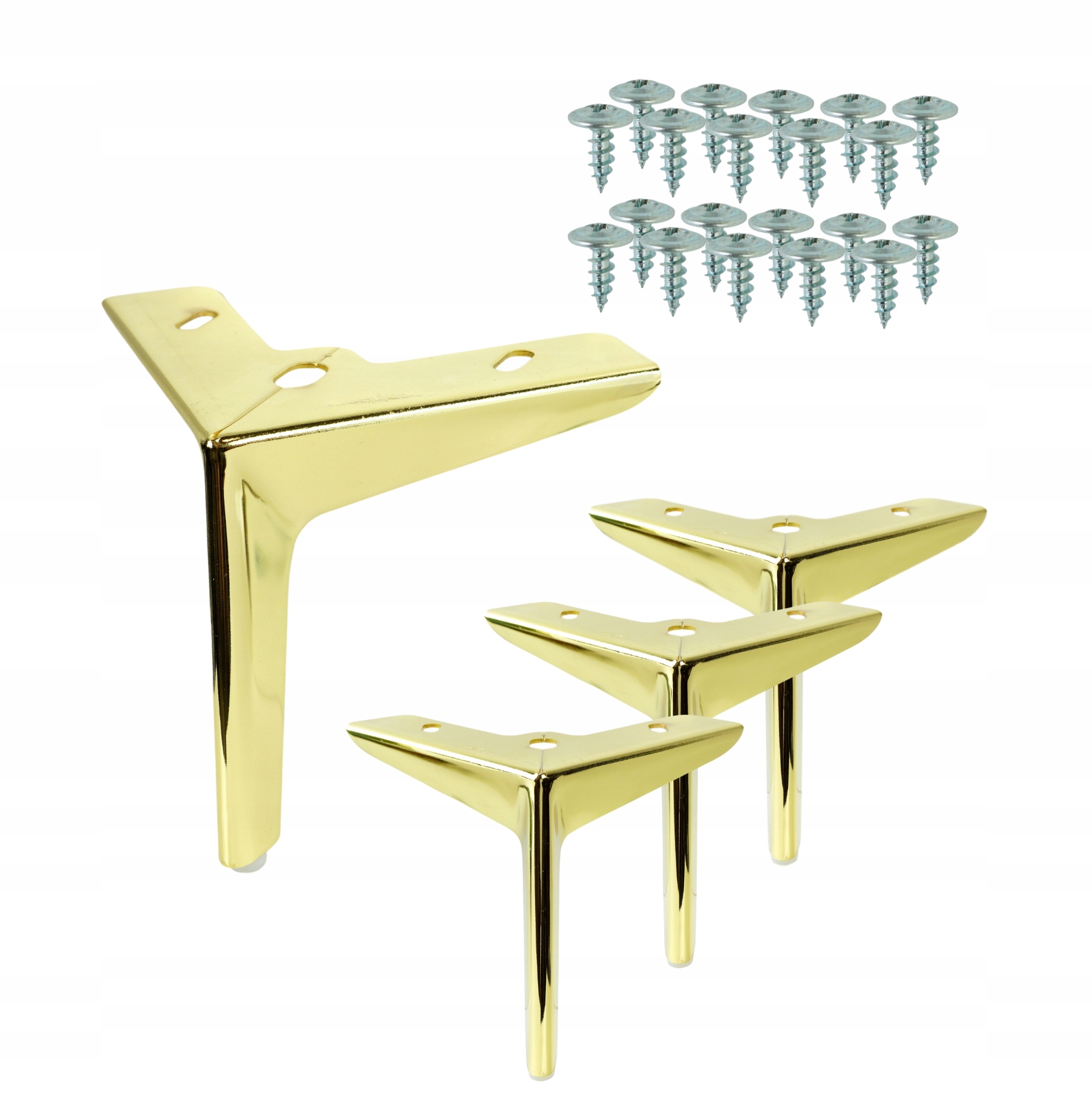 Set Nohy, nábytkové nohy pro komodu, skříňku, moderní, zlatý loft 13 cm