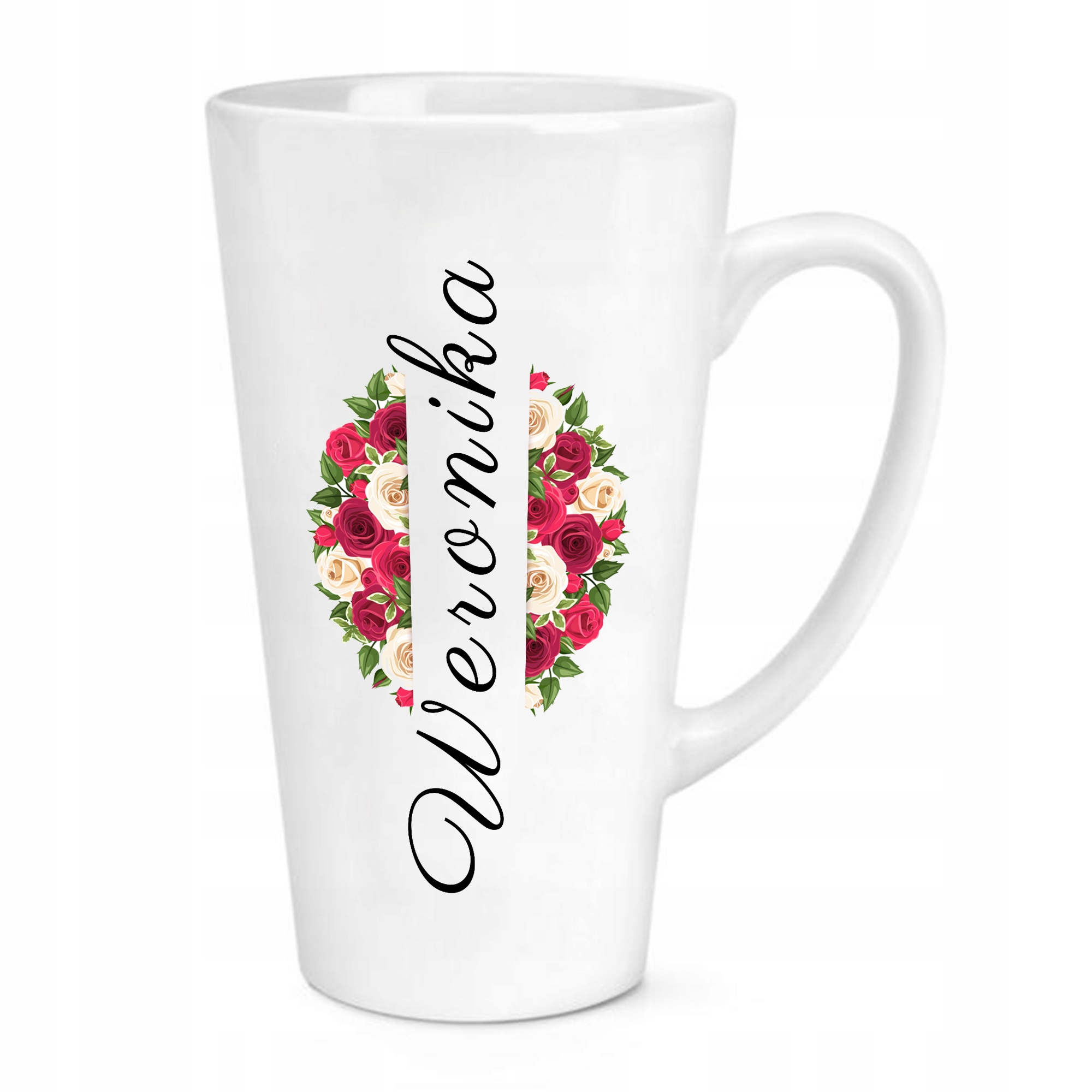 

Kubek Biały Latte Duży imię Weronika