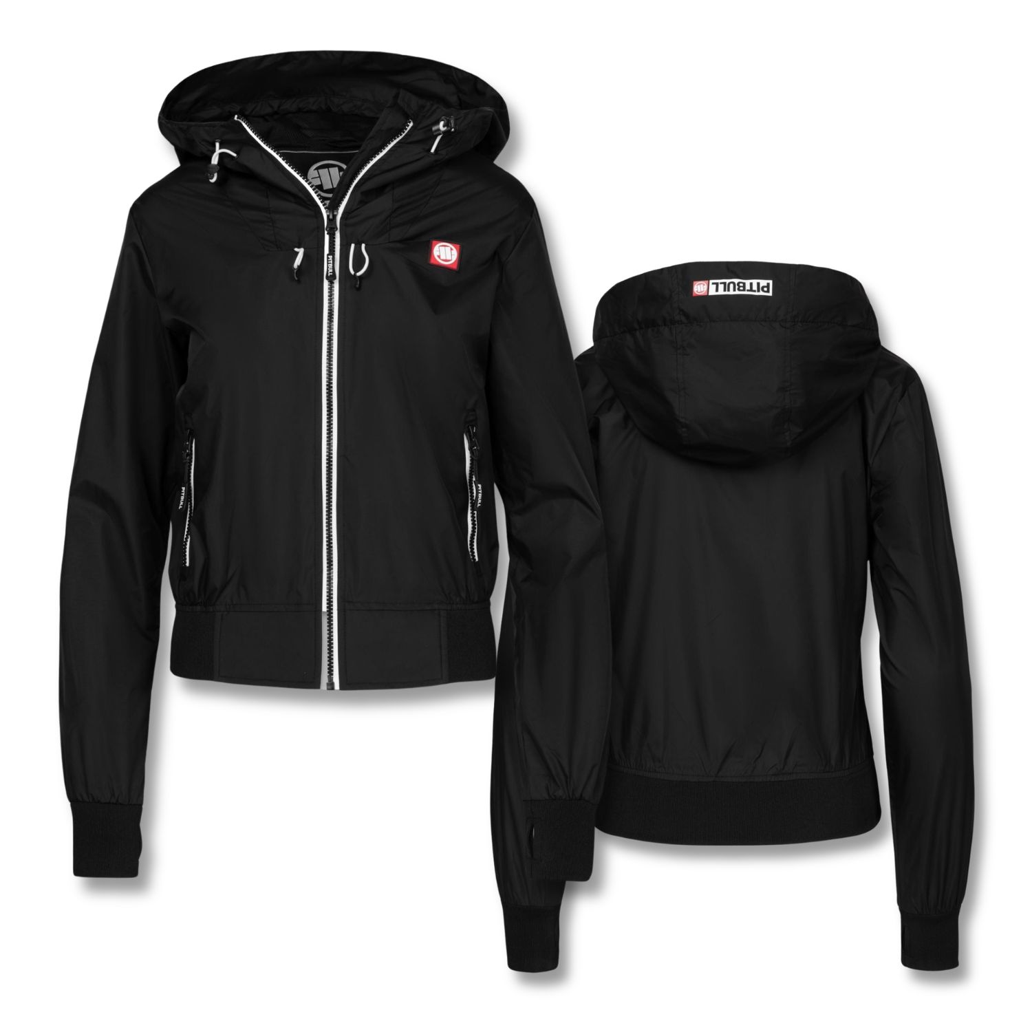 Damska Kurtka przejściowa z kapturem Pitbull Sportowa Aaricia Logo