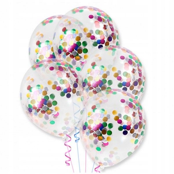 

Balony Z Konfetti MIX Przezroczyste 12" 5 szt
