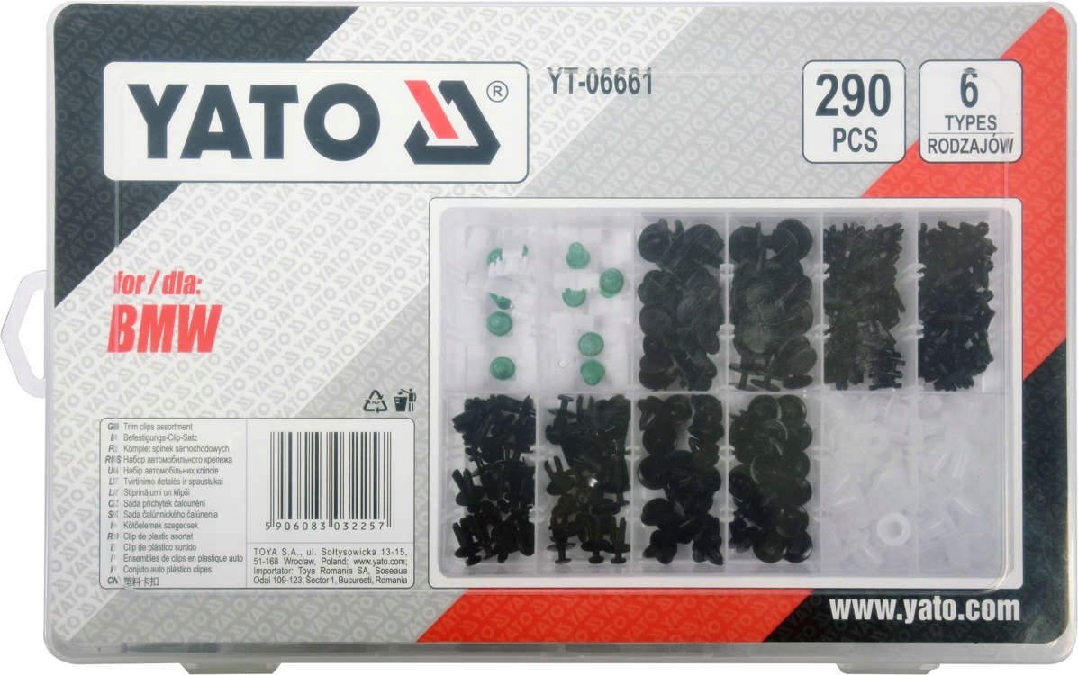 KOMPLET SPINEK SAMOCHODOWYCH BMW 290 SZTUK Marka Yato