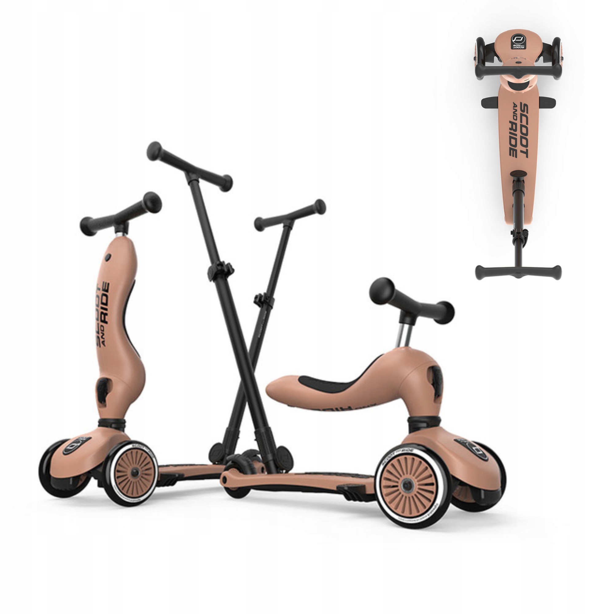 Scoot and Ride Highwaykick 1 Push&Go Mocha Hulajnoga z Rączką 1-5 lat