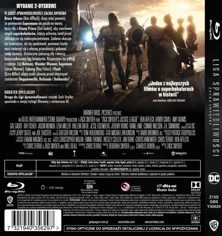 LIGA SPRAWIEDLIWOŚCI ZACKA SNYDERA 2 BD STELLBOOK Gatunek science fiction