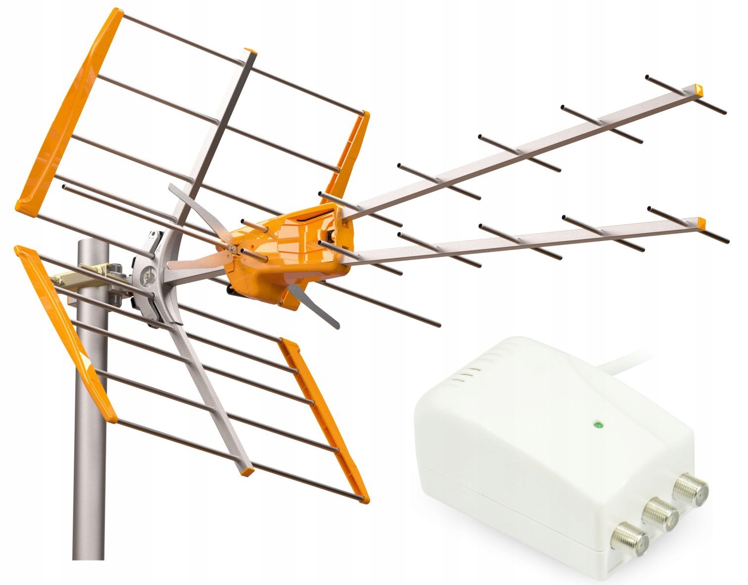 Antena DVB-T2 Televes V MiX Uhf Vhf Zasilacz 12V Rozdzielacz 2 Wyjścia Tv