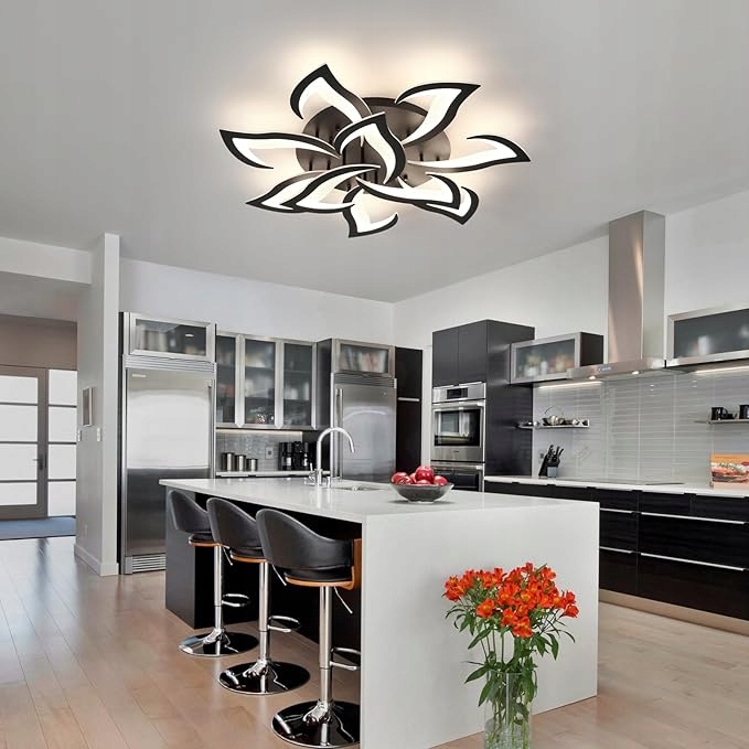 LAMPA LED WISZĄCA LOTOS 10 RINGÓW ŻYRANDOL 100W PLAFON Z PILOTEM Długość/wysokość 80 cm