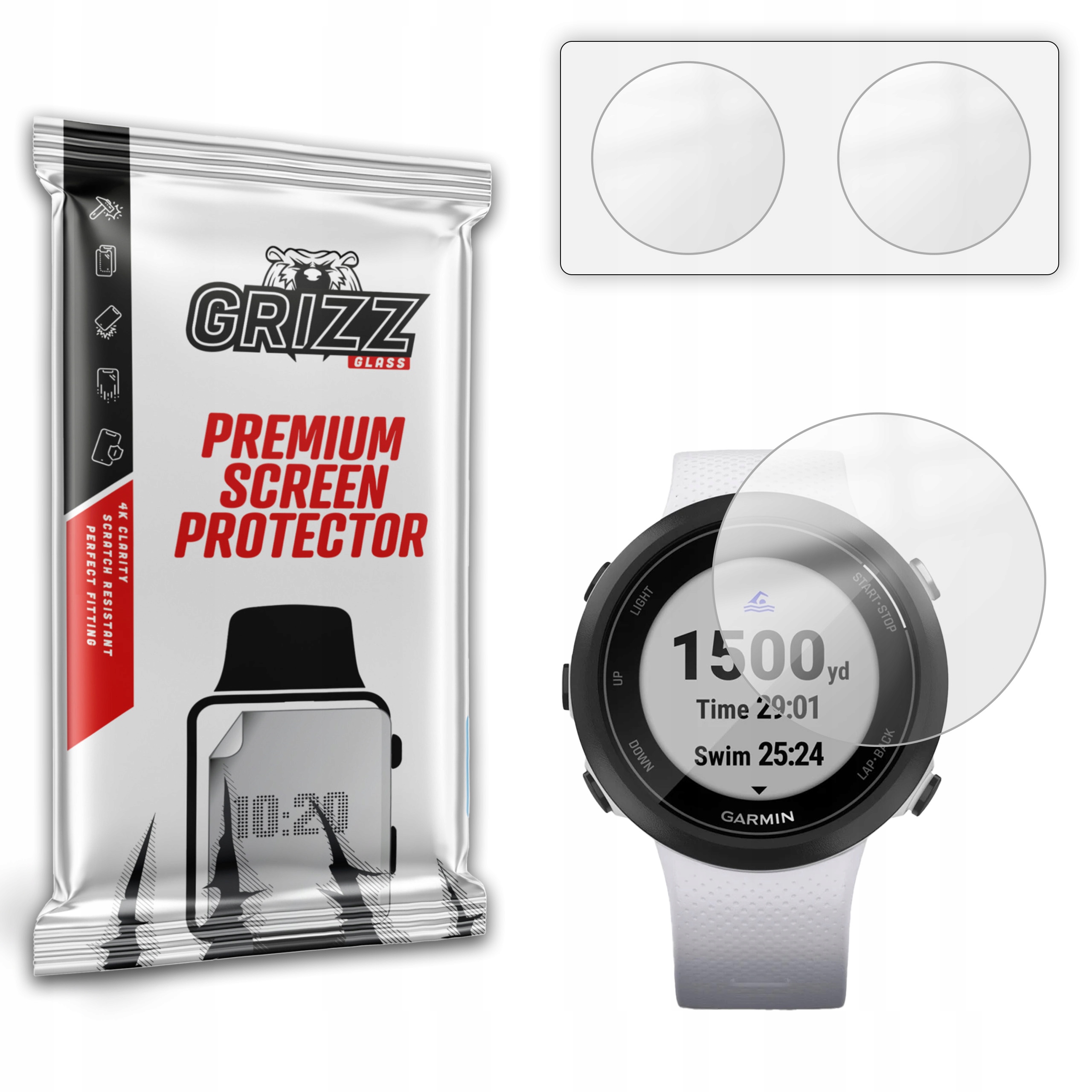 2-PAK Antyodciskowa folia ochronna do Garmin Swim 2