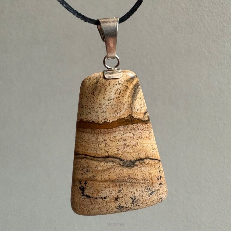 Přívěsek obrázkový jaspis lichoběžník 57x31 mm