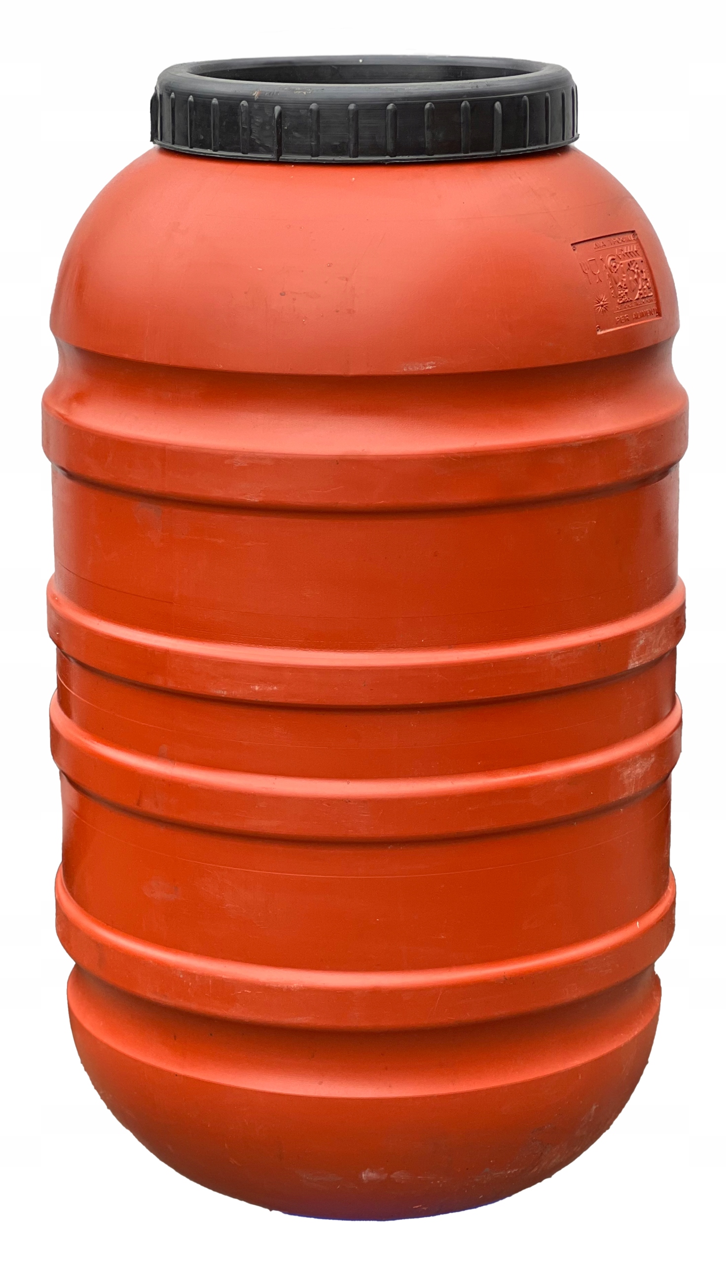 BECZKA PLASTIKOWA 220L SPOŻYWCZA ATEST CEGLANA NA DESZCZÓWKĘ 200 Kolor brązowy