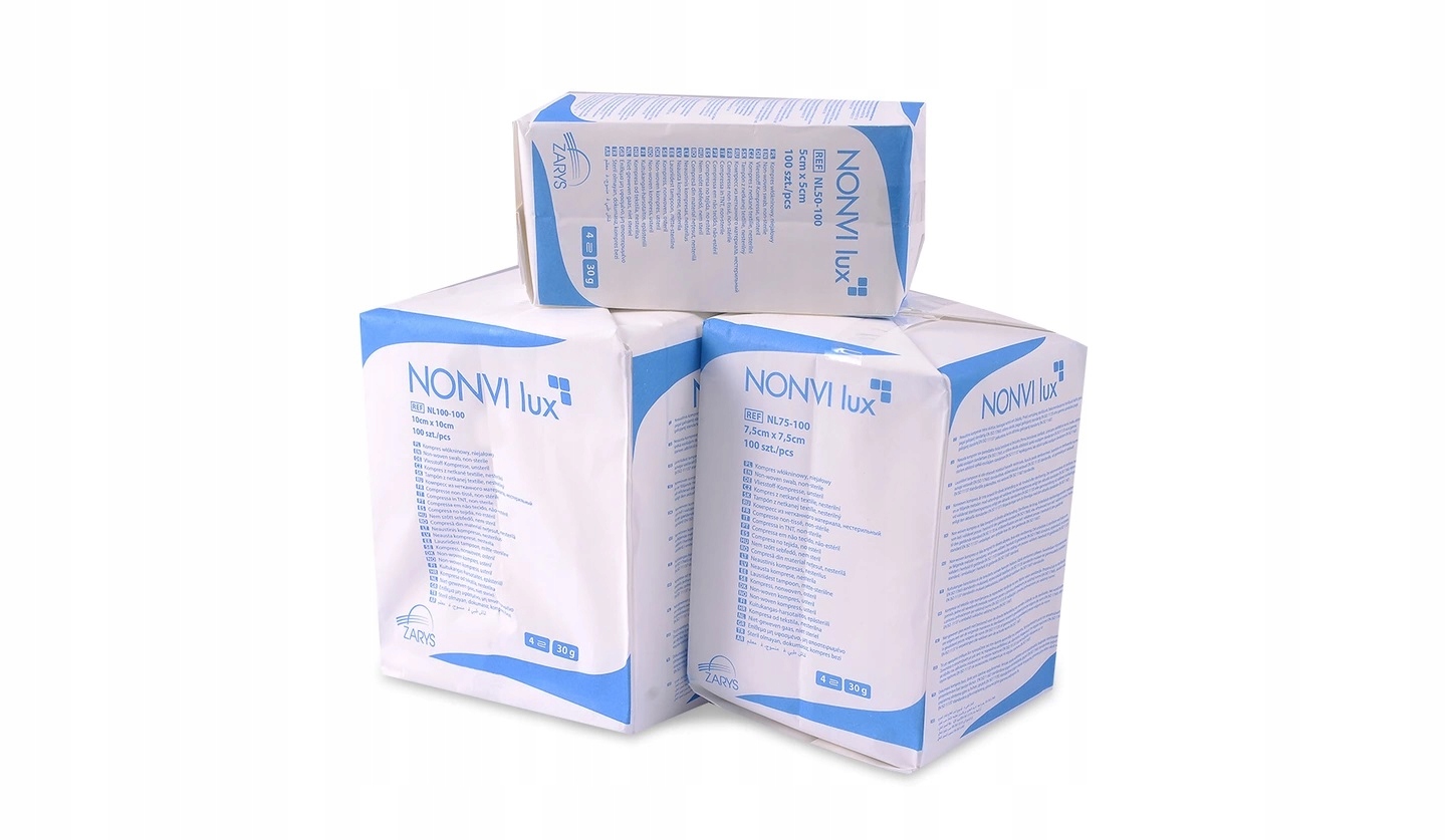 KOMPRES GAZIK WŁÓKNINOWY NIEJAŁOWY 7,5cmx7,5cm 100 Kod producenta NL75-100-40