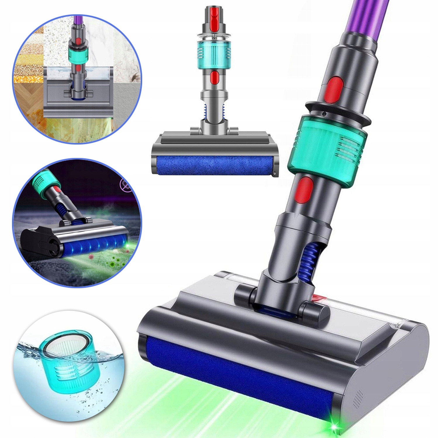 Led Válečkový Kartáč Pro Dyson V7, V8, V10, V11, V15, Nástavec Na Vysavač