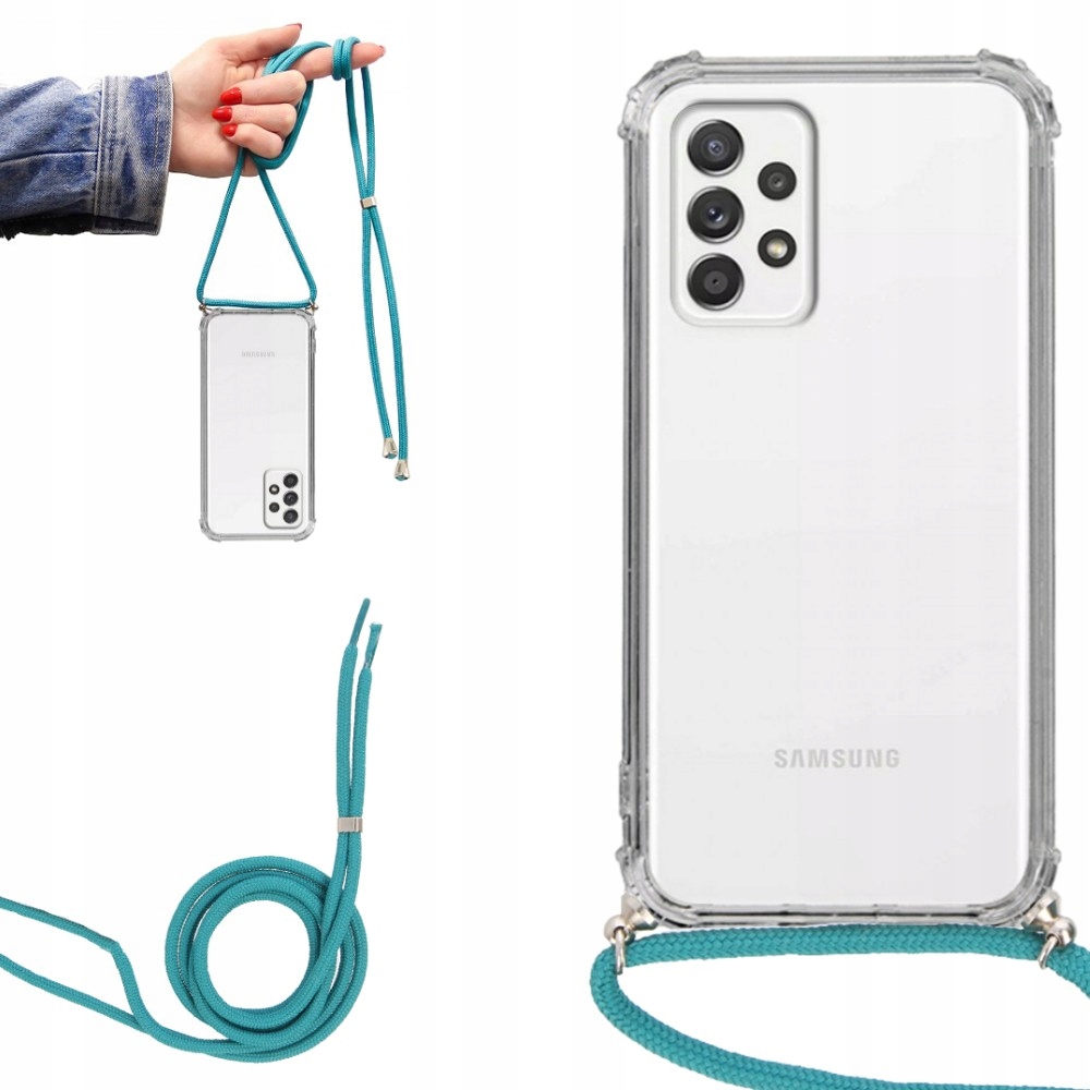 

Etui Crossbody do Samsung A52s 5G Turkus Sznurek