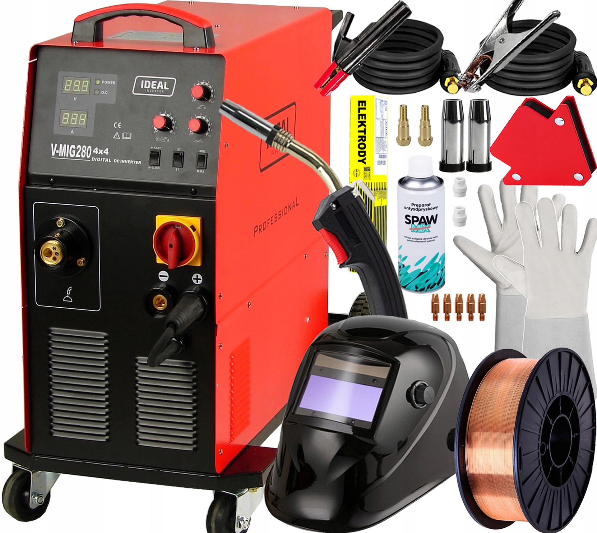 Invertorová Svářečka Migomat Poloautomat Ideal V-mig 280 4x4 Digital Mma