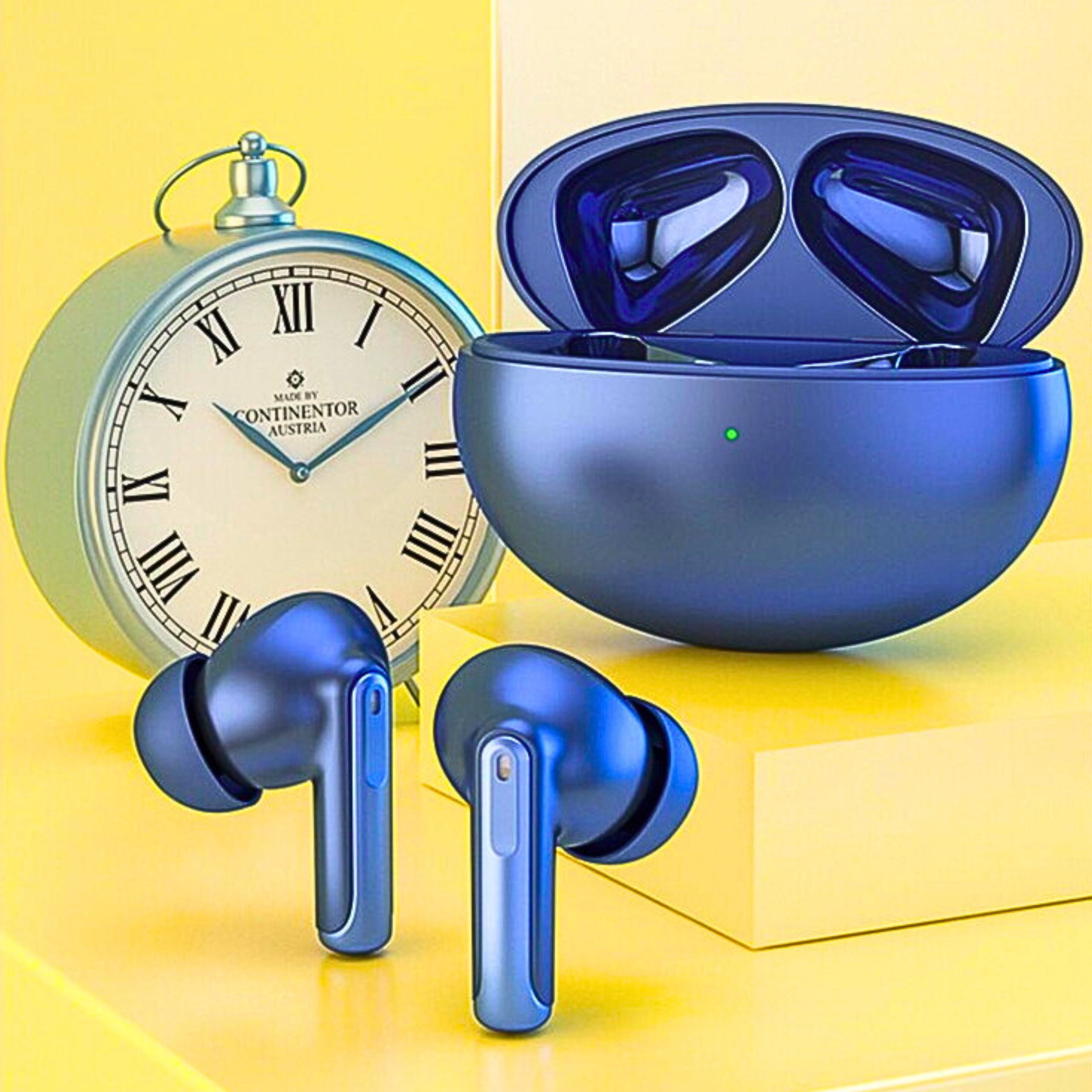 SŁUCHAWKI BEZPRZEWODOWE DOUSZNE ANC + ENC XY-70 DWA MIKROFONY WODOODPORNE Kolor dominujący niebieski