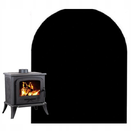 Szyba Hartowana Pod Kominek Piecyk 80x70 cm CZARNA