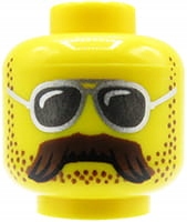 

Lego głowa główka figurki męska, okulary, wąsy