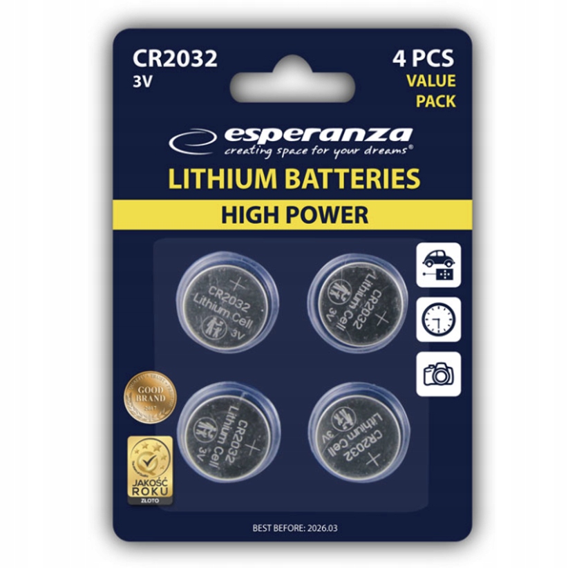 

Bateria Guzikowa Litowa CR2032 3V Baterie 4 Szt.
