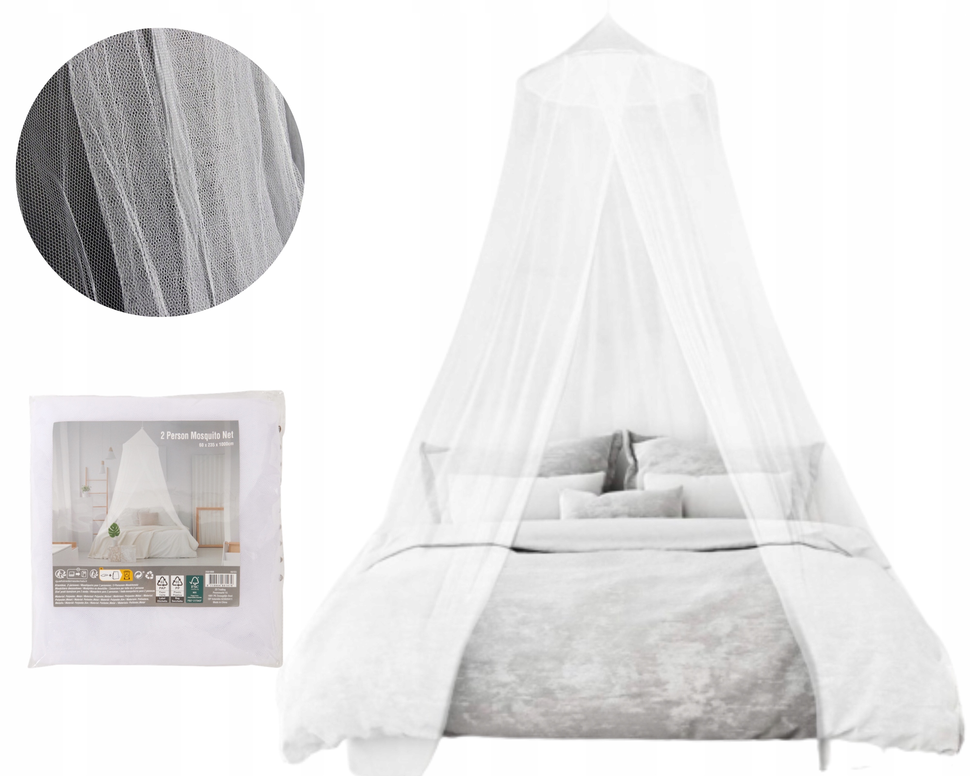 

Duża Moskitiera Baldachim Nad Łóżko Owady 235cm