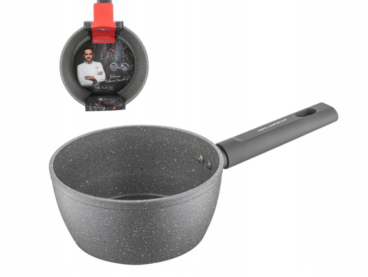 RONDEL ALUMINIOWY Z POWŁOKĄ KAMIENNĄ LAVA STONE FLORINA 18cm 1,5l SZARY