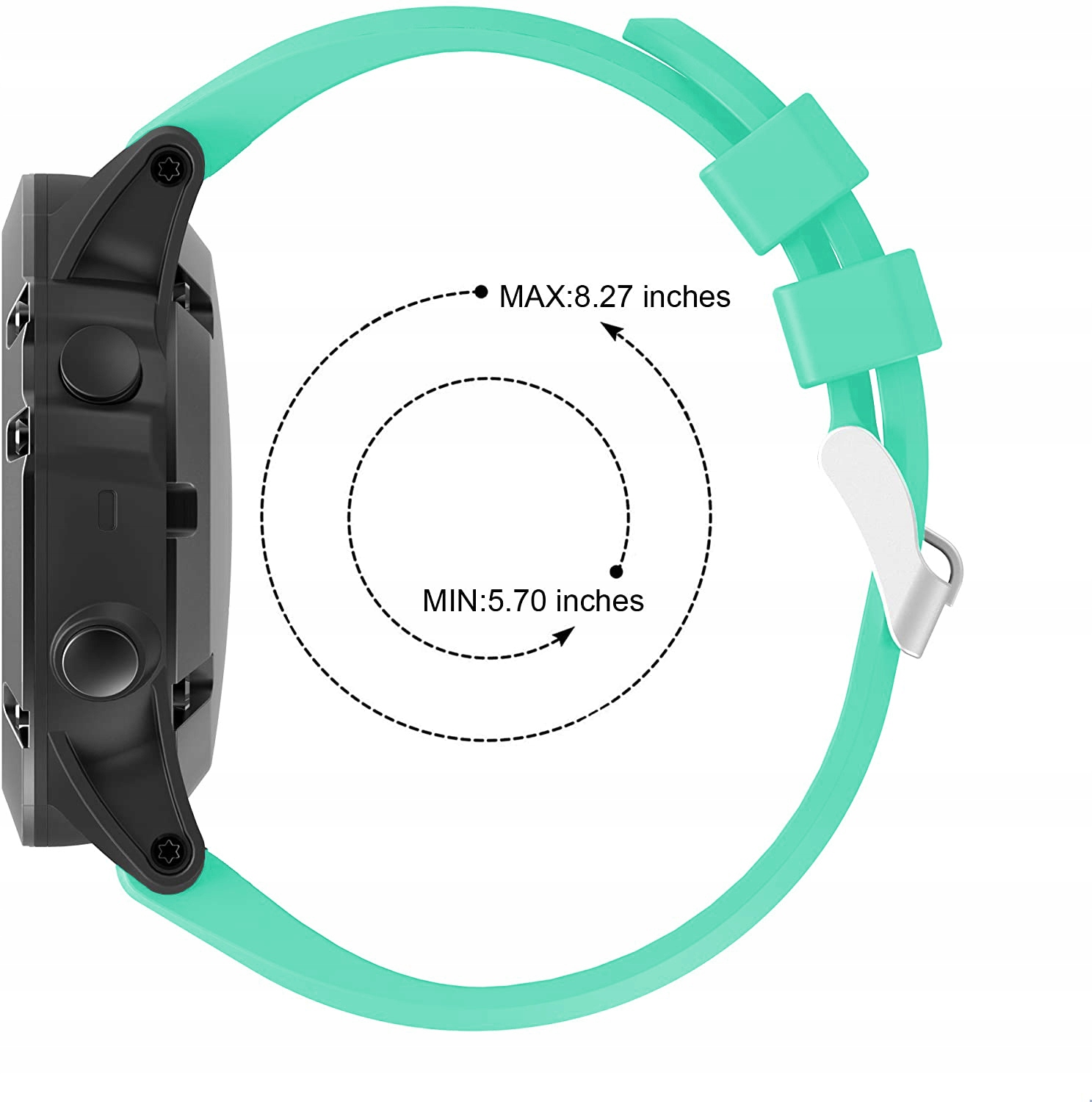 SELEDYNOWY Silikonowy Pasek Garmin FENIX 6X Quick Marka Tech-Band