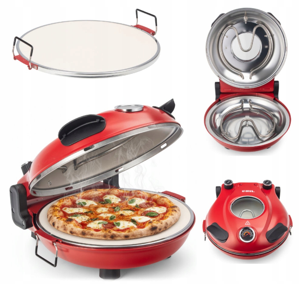 Kamna Na Pizzu Pec Kámen 420°C Přenosný 1200W Pizza Silné Sklo Coil