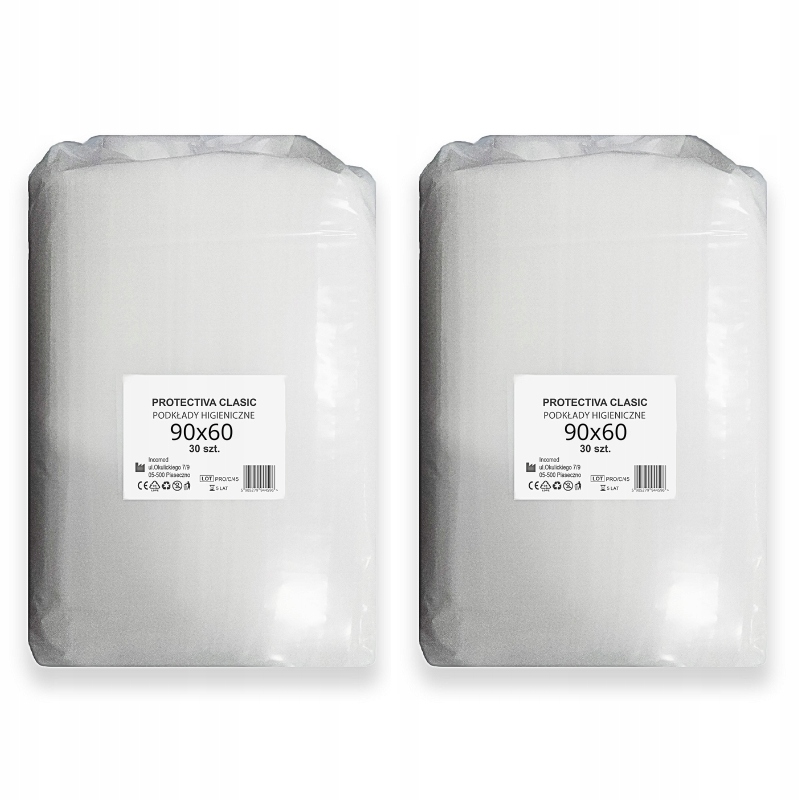 Podkłady chłonne JEDNORAZOWE do PRZEWIJANIA 60x90 cm HIGIENICZNE 60 szt. Liczba sztuk w opakowaniu 60 szt.