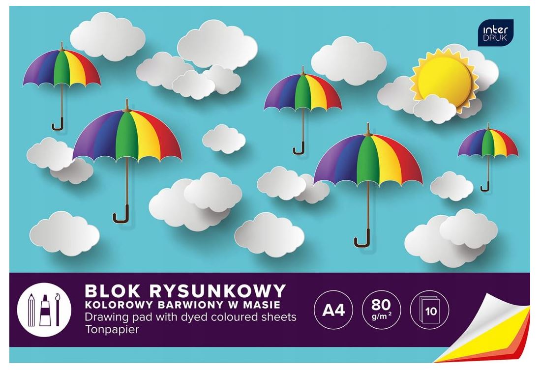 

Blok rysunkowy A4 Interdruk kolorowe kartki