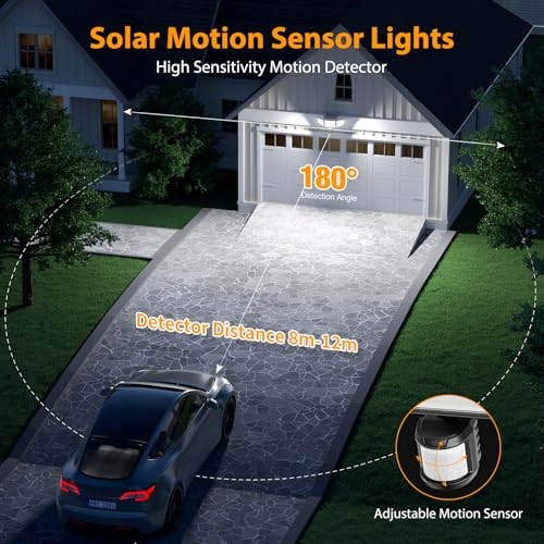 Lampy Solarne Zewnętrzne Z Czujnikiem Ruchu Wodoodporne 3000lm IP65 ONFORU — miniatura 3