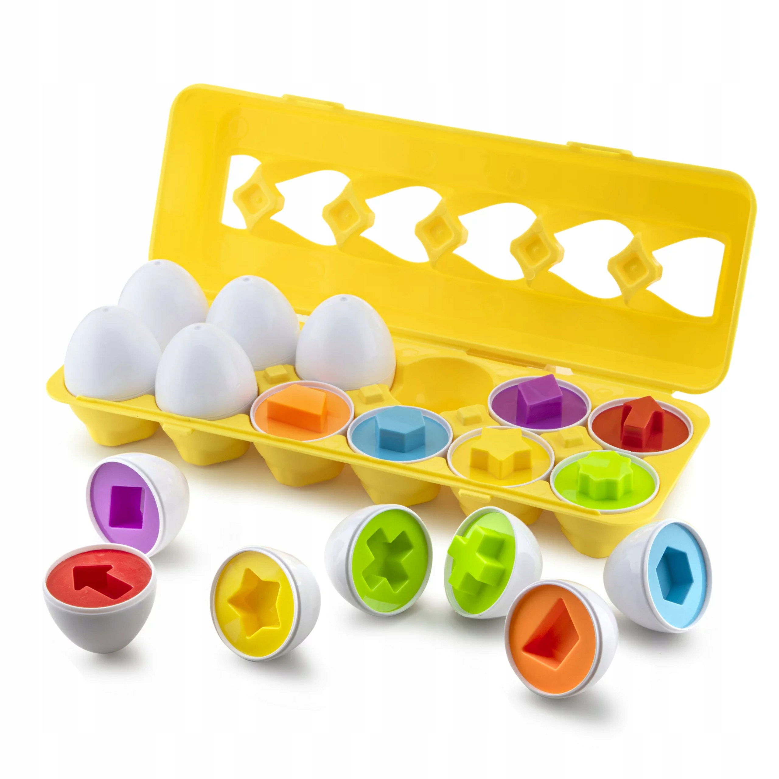 Układanka sorter jajka Montessori kształty LB33-3 Materiał plastik
