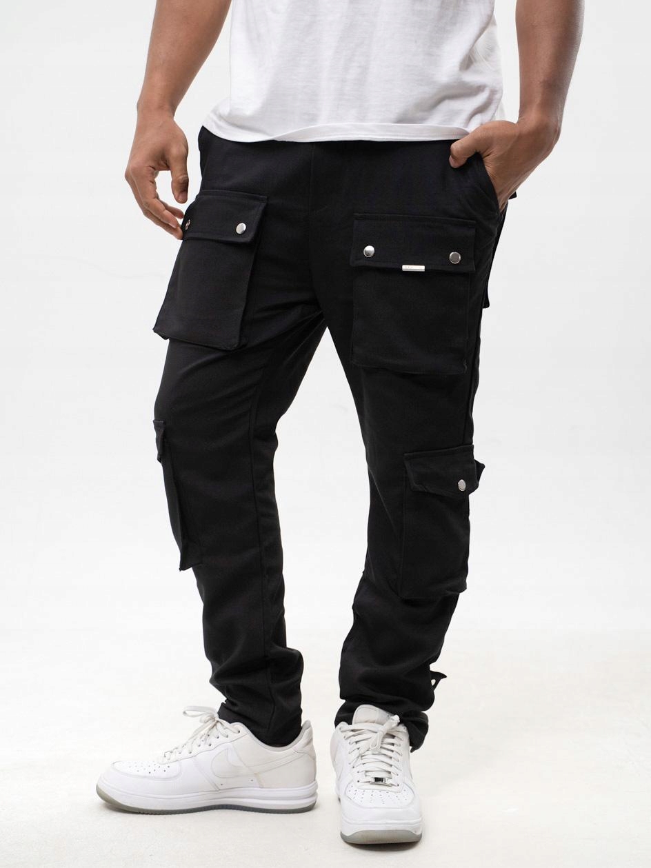 Kapsáče Bavlněné Techwear Pánské černé 8 Kapes M