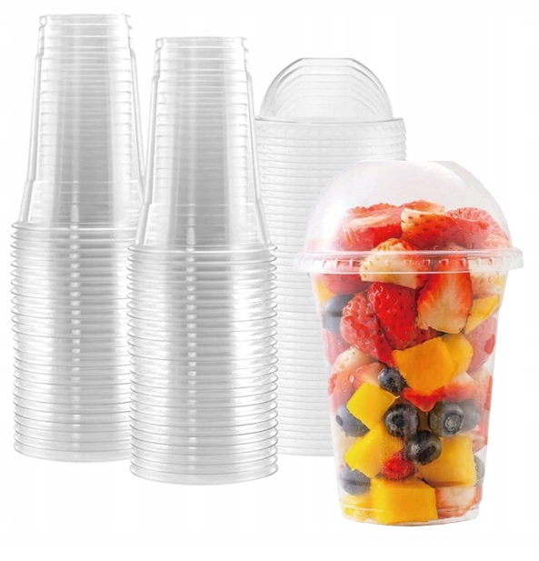 KUBKI Z WIECZKIEM bez otworu DO DESERÓW OWOCÓW GRANITY OWSIANKI 300ML 50SZT
