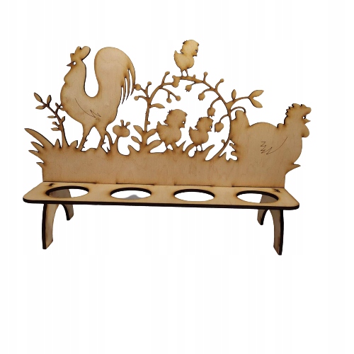 KURA WIELKANOC PODSTAWKA STOJAK NA JAJKA DREWNO