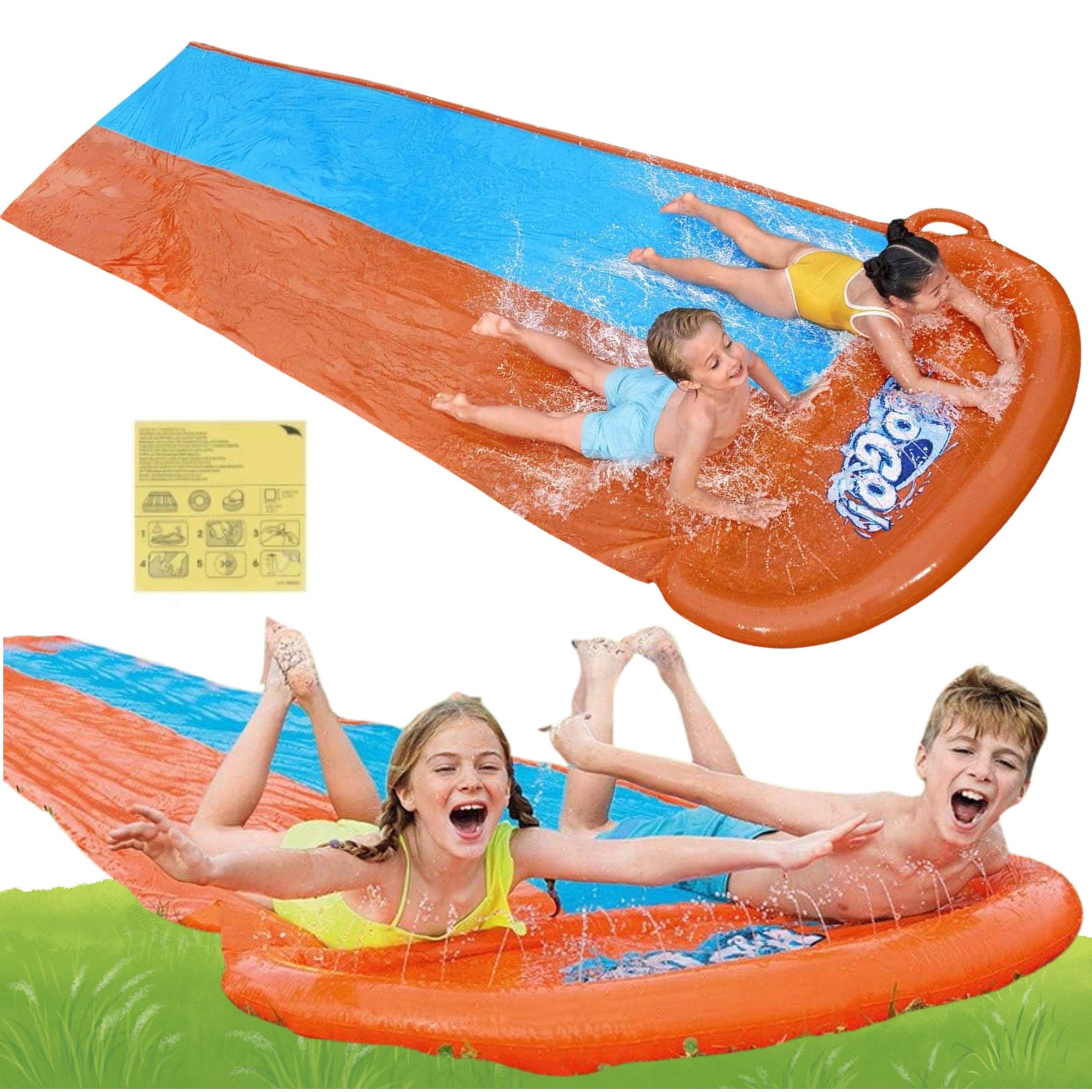 Ślizgawka Wodna Ślizg Wodny Podwójny Zjeżdżalnia Mata Dla Dzieci Bestway