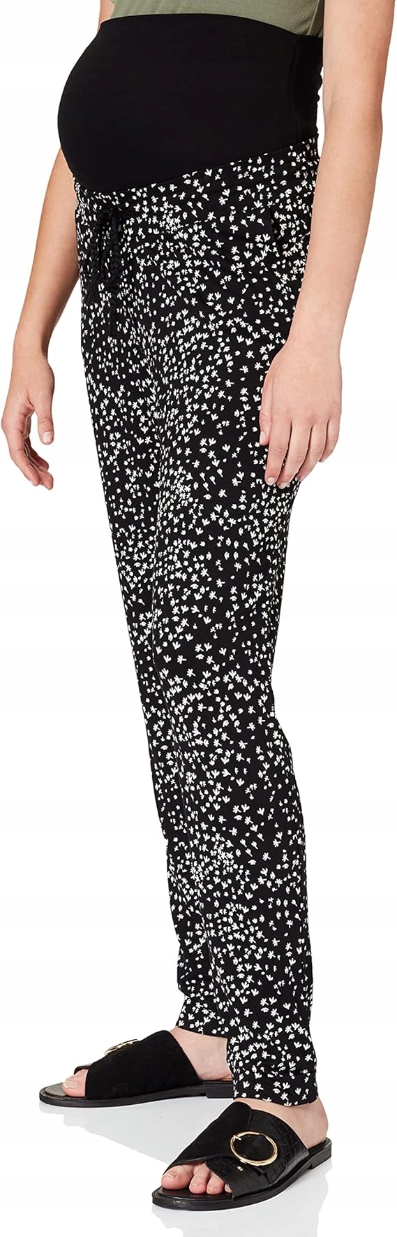 Noppies Černé Těhotenské Kalhoty S Drobným Bílým Květem Xxs Jqb
