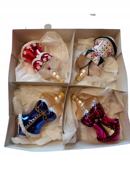 

Bombki Choinkowe Szklane Gorset mix4szt 10 cm
