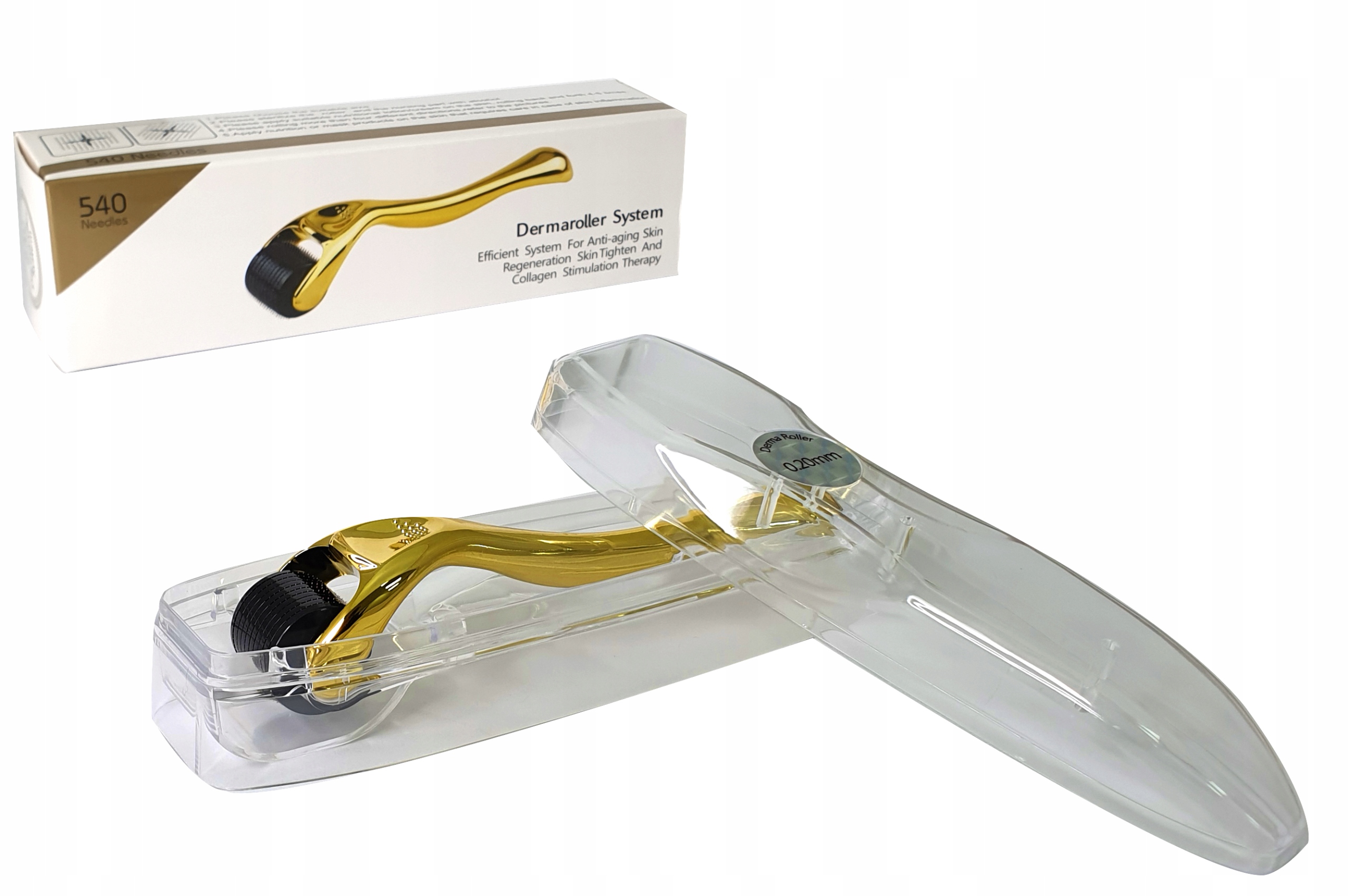 Derma Roller 540 Tytan 0,2mm GOLD dermaroller Typ roller
